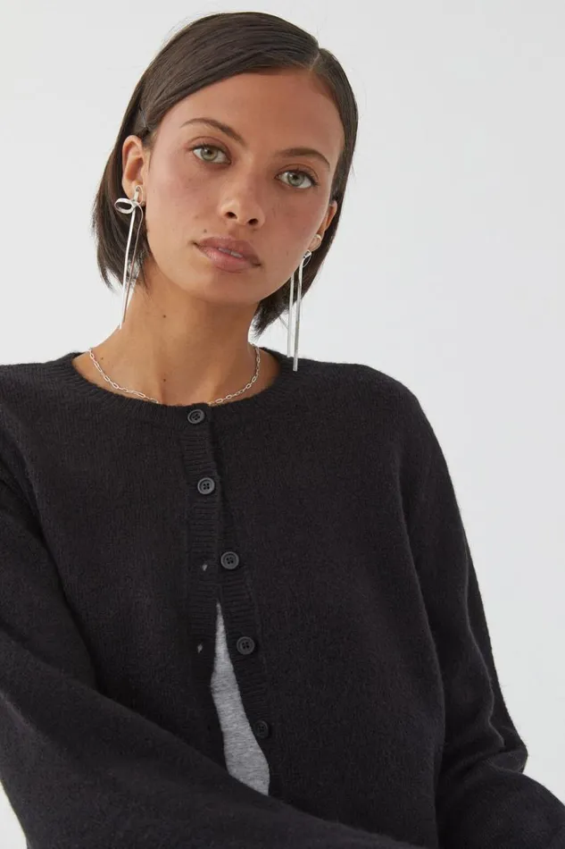 Clothing Supr Knitwear Bronte Button Through Cardi Black