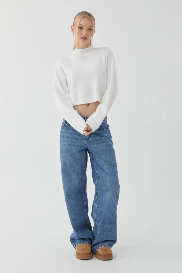 Clothing Supr Knitwear Marley Mock Neck Knit Jumper Meringue White