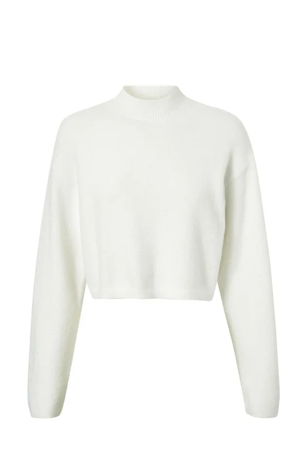 Clothing Supr Knitwear Marley Mock Neck Knit Jumper Meringue White