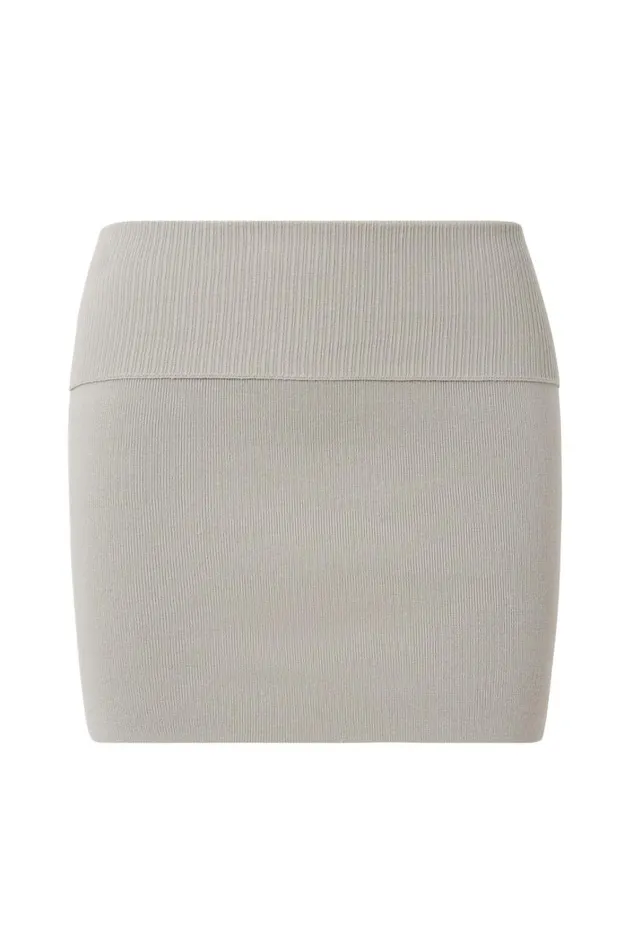 Clothing Supr Knitwear Nora Knit Mini Skirt Gravel Grey