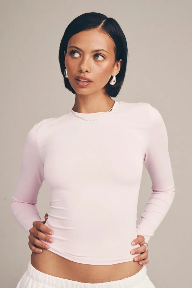 Clothing Supr Luxe Essentials Luxe Long Sleeve Longline Tee Principessa Pink