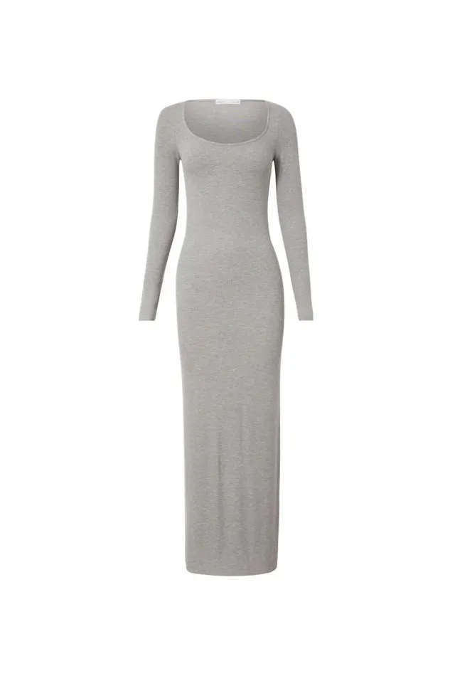 Clothing Supr Maxi Dresses Bridget Long Sleeve Dress Grey Marle