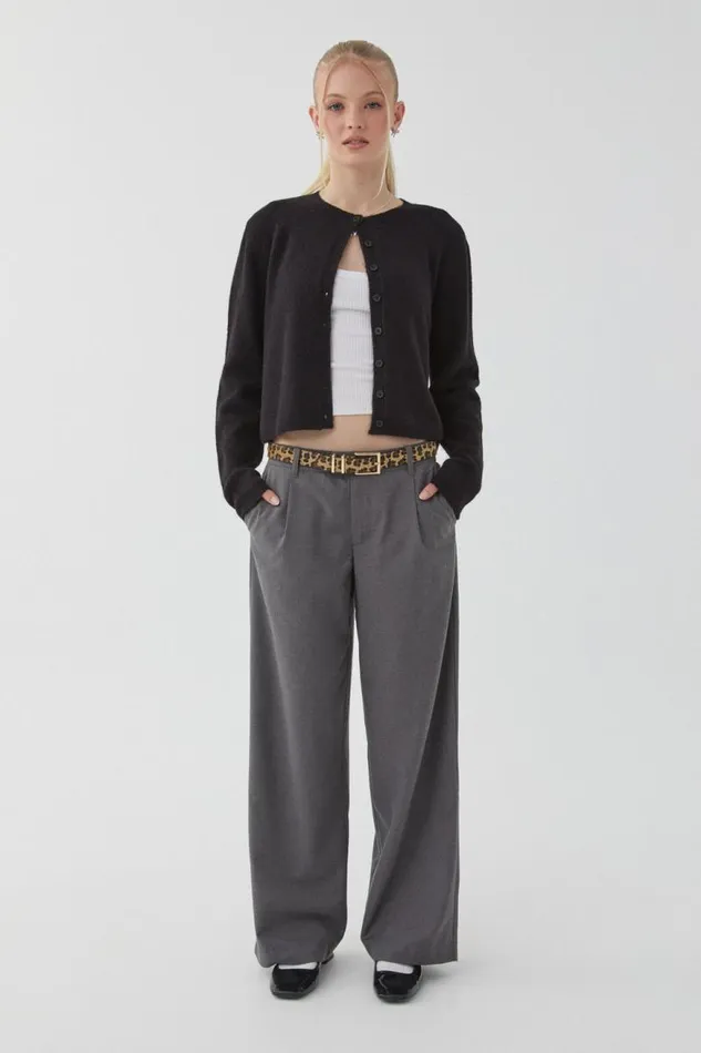 Clothing Supr Pants Vienna Wide Leg Pant Charcoal Marle