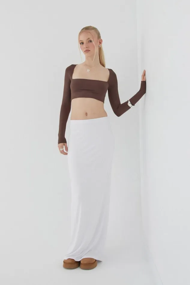 Clothing Supr Skirts Soft Hipster Maxi Skirt White Clothing Supr Skirts Soft Hipster Maxi Skirt White