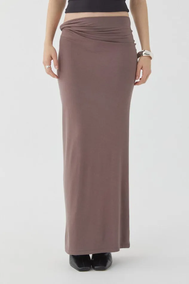 Clothing Supr Skirts Soft Twist Maxi Skirt Brown Carob