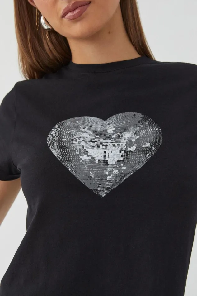 Clothing Supr T Shirts Everyday Graphic Tee Blackdisco Heart
