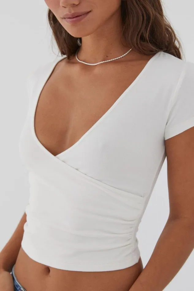 Clothing Supr T Shirts Evie Wrap Top Summer White