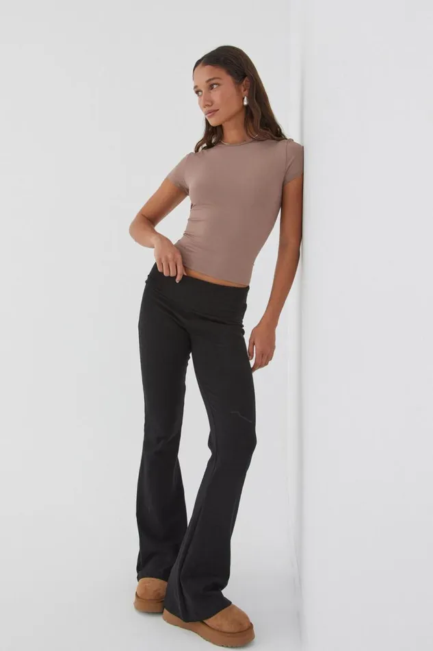 Clothing Supr T Shirts Luxe Longline Tee Toffee Taupe