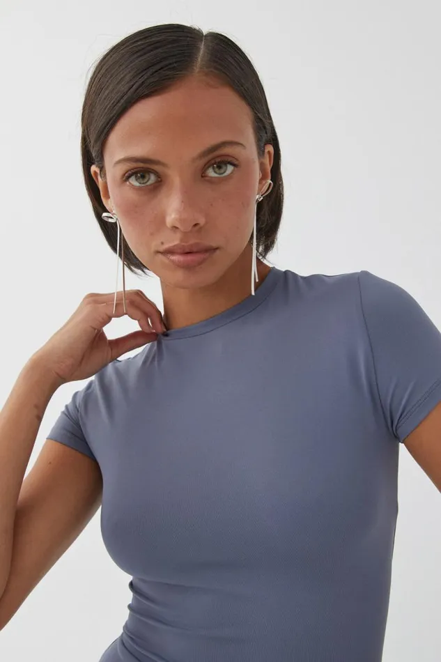 Clothing Supr T Shirts Luxe Longline Tee Zephyr Blue