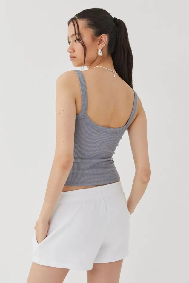 Clothing Supr Tank Tops Riri Scoop Neck Tank Moonlight Grey