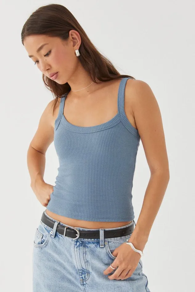 Clothing Supr Tank Tops Riri Scoop Neck Tank Weathered Teal