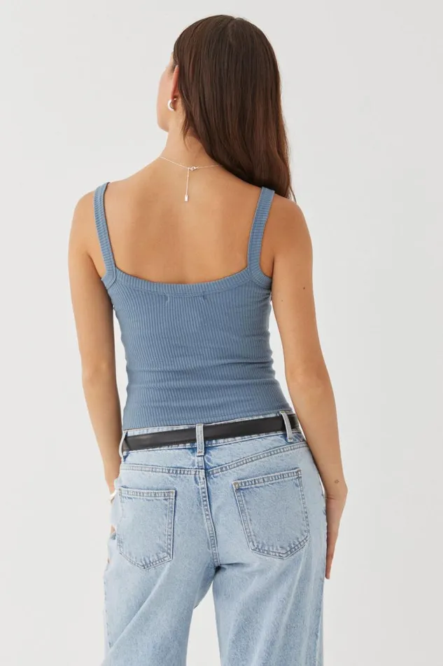 Clothing Supr Tank Tops Riri Scoop Neck Tank Weathered Teal