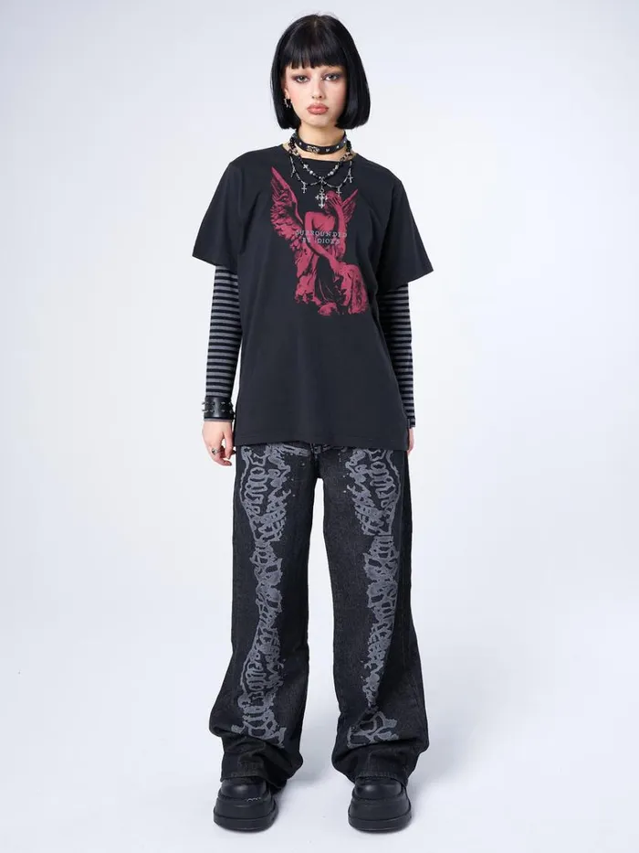 Clothing Surrounded By Idiots Angel Tshirt Minga London Graphic Tees
