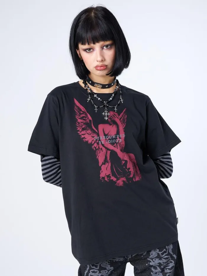 Clothing Surrounded By Idiots Angel Tshirt Minga London Graphic Tees