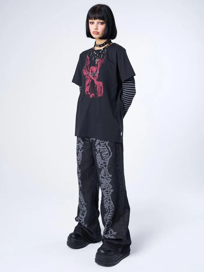 Clothing Surrounded By Idiots Angel Tshirt Minga London Graphic Tees
