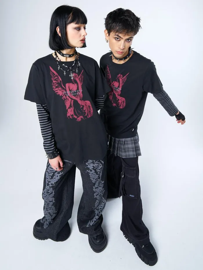 Clothing Surrounded By Idiots Angel Tshirt Minga London Graphic Tees