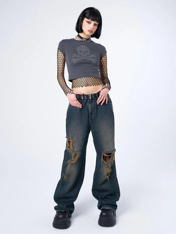 Clothing Sweet Toxicity Rhinestone Baby Tee Minga London Crop Tops
