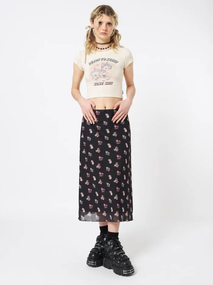 Clothing That Cat Girl Midi Mesh Skirt Minga London Skirts