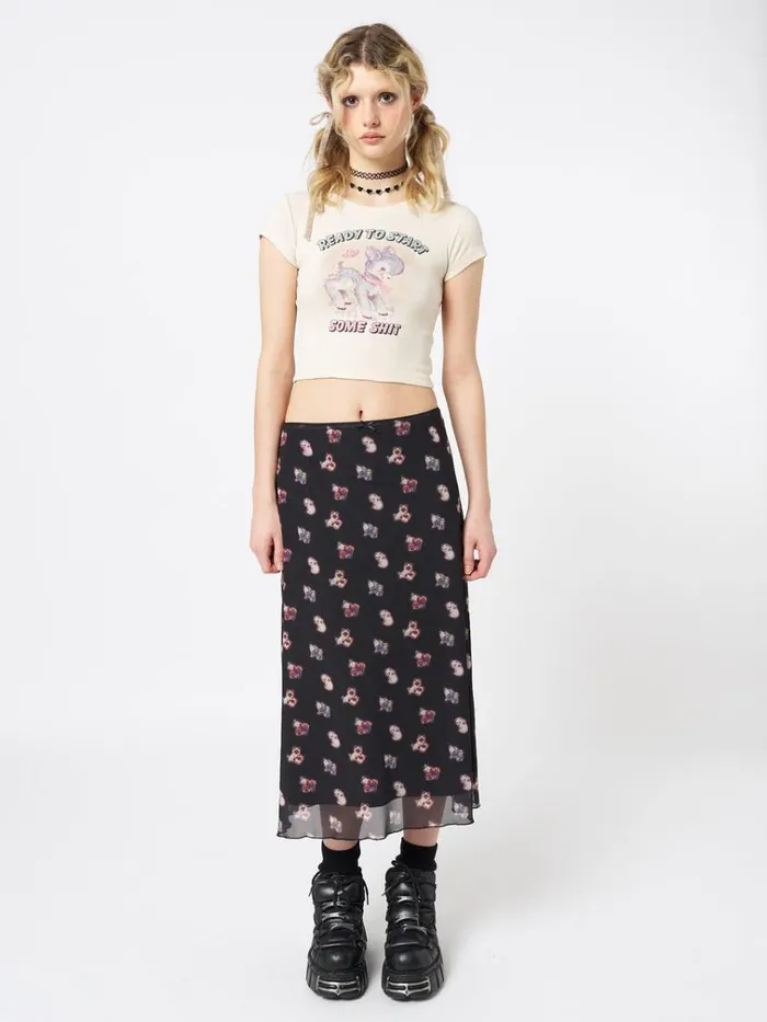 Clothing That Cat Girl Midi Mesh Skirt Minga London Skirts