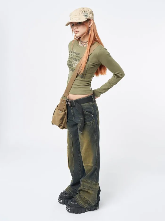 Clothing Track Multi Pocket Overdye Cargo Jeans Minga London Jeans