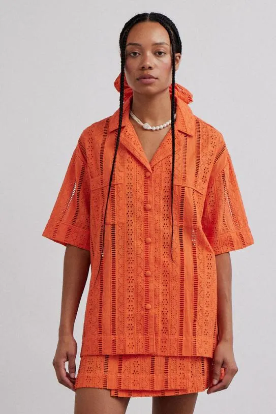 Coords Women Damson Madder Chlo Shirt 8211 Orange Broderie