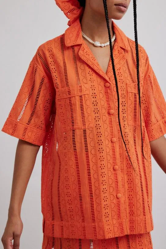 Coords Women Damson Madder Chlo Shirt 8211 Orange Broderie