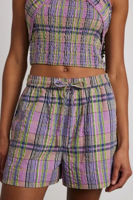 Coords Women Damson Madder Cindy Check Pull On Shorts