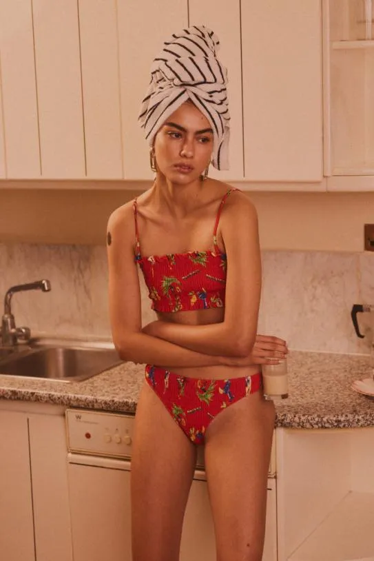 Coords Women Damson Madder Hettie Shirred Bikini Top 8211 Cocktails