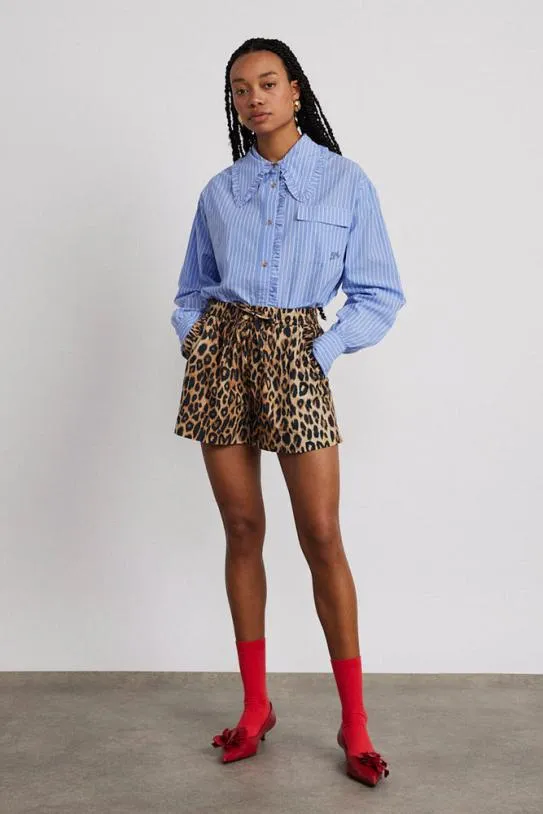 Coords Women Damson Madder Leopard Pull On Shorts
