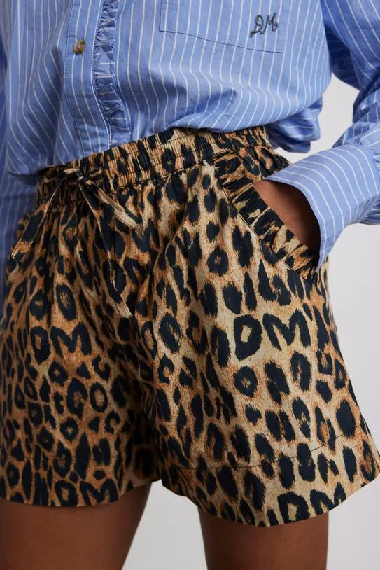 Coords Women Damson Madder Leopard Pull On Shorts