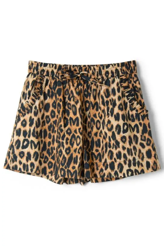 Coords Women Damson Madder Leopard Pull On Shorts