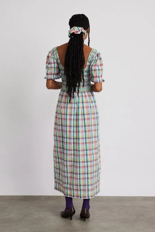 Coords Women Damson Madder Luna Shirred Midi Dress 8211 Picnic Check