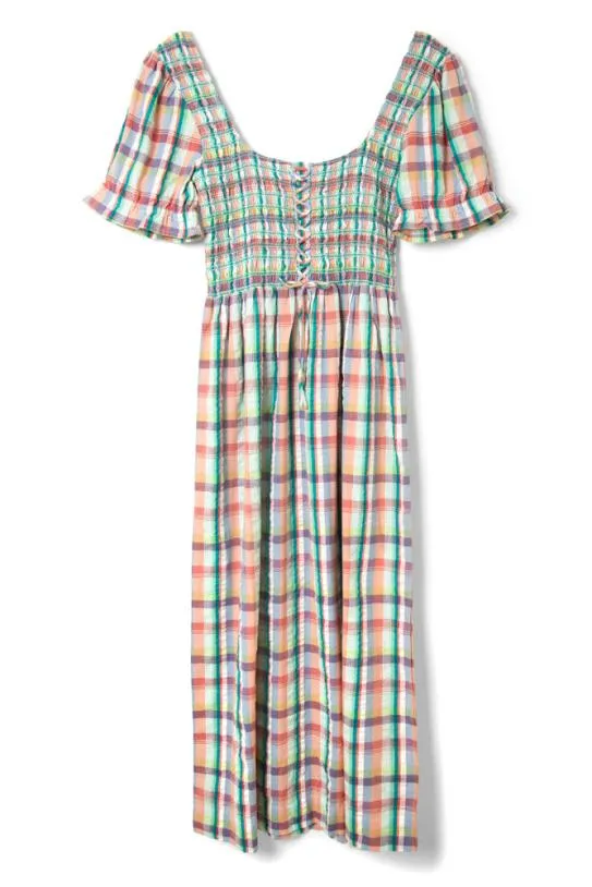 Coords Women Damson Madder Luna Shirred Midi Dress 8211 Picnic Check