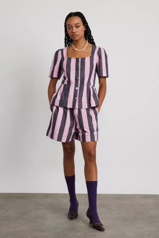 Coords Women Damson Madder Rafe Shorts 8211 Blue Pink Stripe