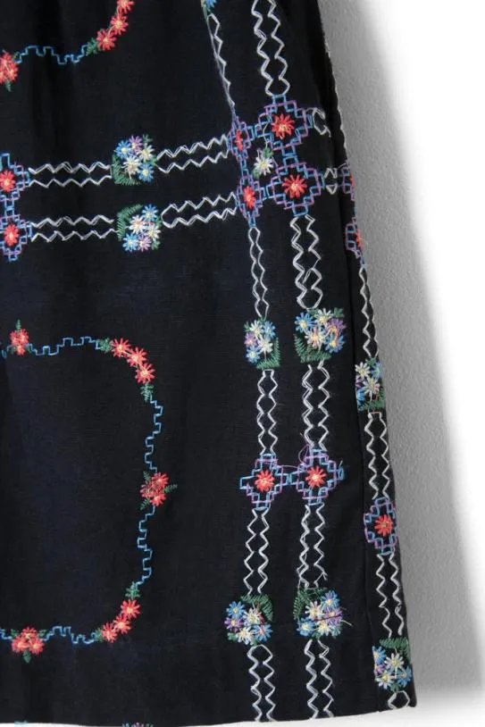 Coords Women Damson Madder Tablecloth Embroidered Shorts 8211 Black Floral