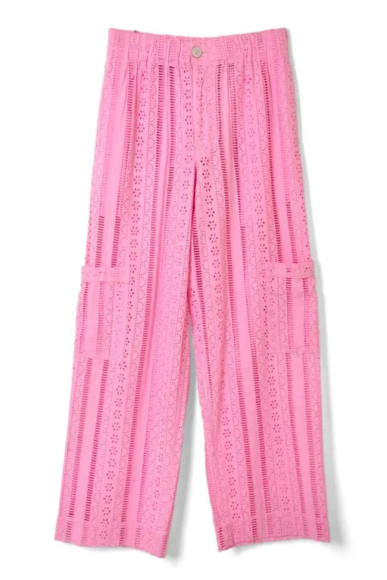 Coords Women Damson Madder Vacation Pants 8211 Pink Broderie