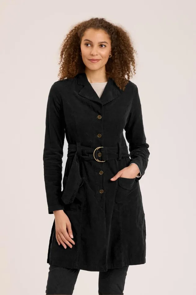 Cord Belted Trench Black Clothing XCVI Jackets