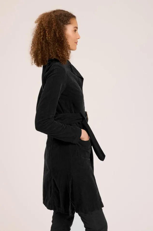 Cord Belted Trench Black Clothing XCVI Jackets