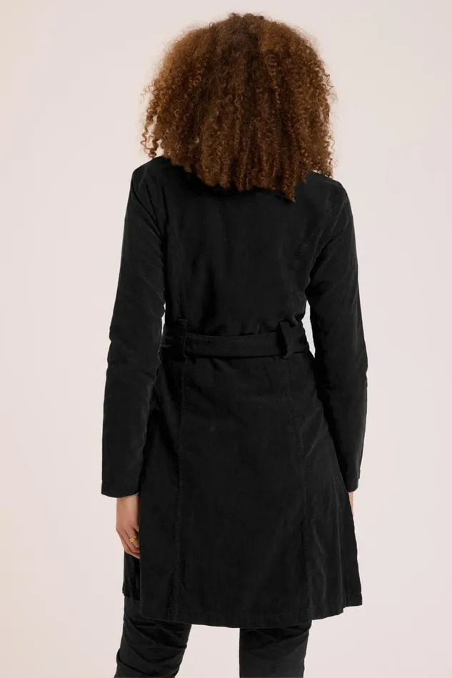 Cord Belted Trench Black Clothing XCVI Jackets