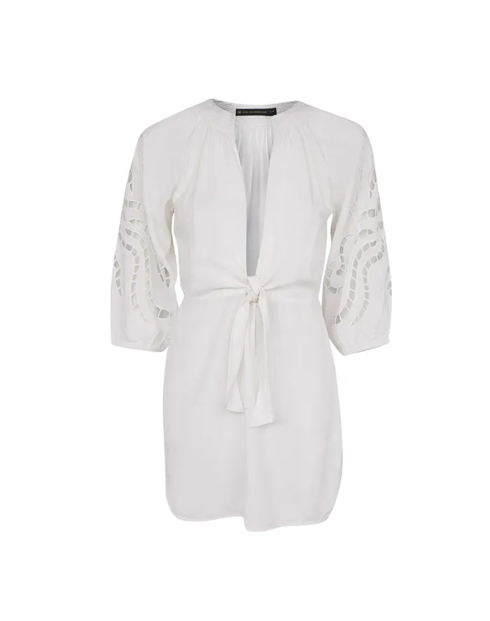 Cover Ups Women ViX Paula Hermanny Alice Short Chemise 8211 Off White