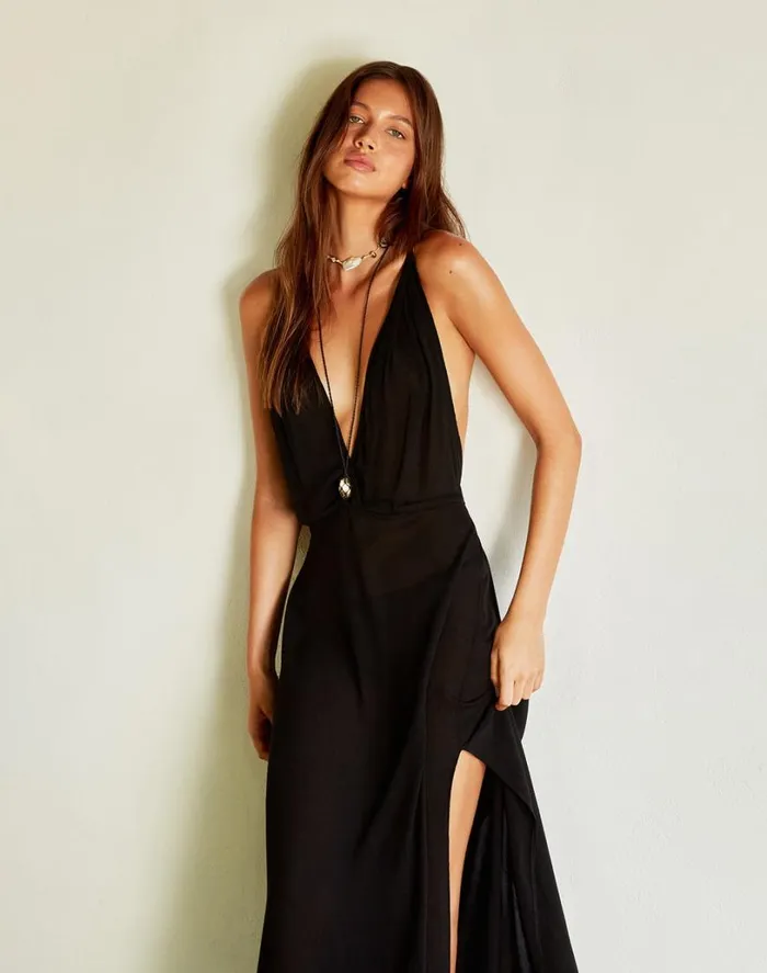 Cover Ups Women ViX Paula Hermanny Amalia Long Cover Up 8211 Black