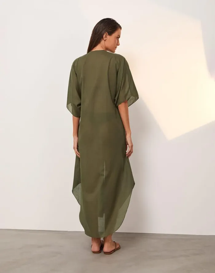 Cover Ups Women ViX Paula Hermanny Braid Long Caftan 8211 Evergreen