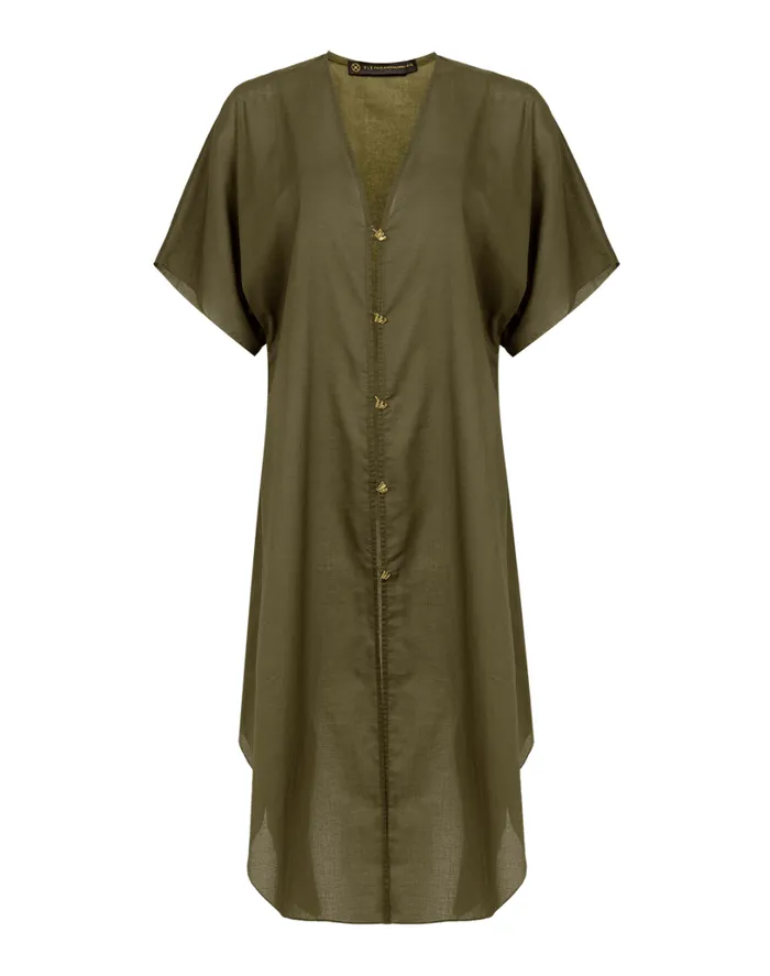 Cover Ups Women ViX Paula Hermanny Braid Long Caftan 8211 Evergreen