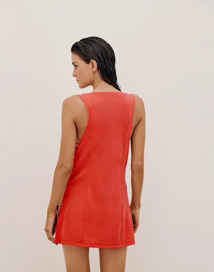 Cover Ups Women ViX Paula Hermanny Dani Short Cover Up 8211 Tomato