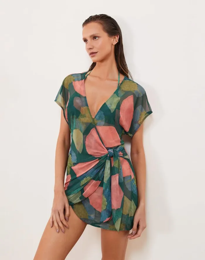 Cover Ups Women ViX Paula Hermanny Emily Short Cover Up 8211 Waterlily