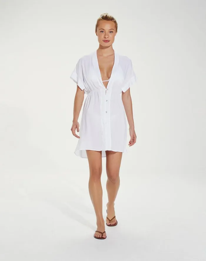 Cover Ups Women ViX Paula Hermanny Fuji Caftan 8211 White