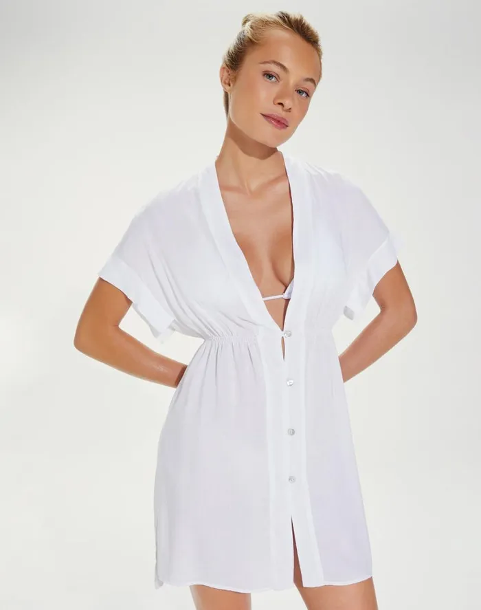 Cover Ups Women ViX Paula Hermanny Fuji Caftan 8211 White