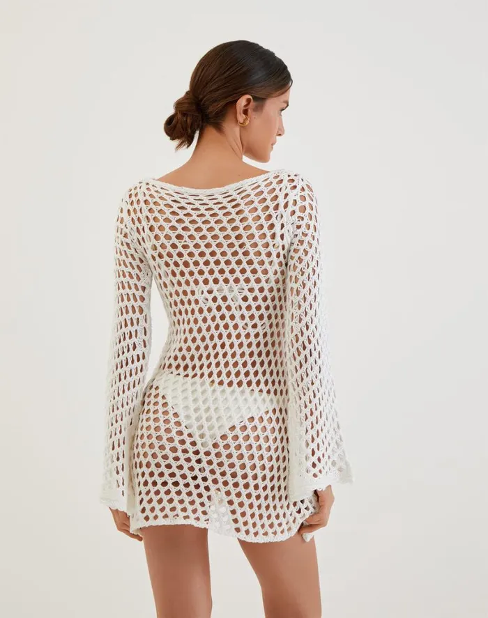 Cover Ups Women ViX Paula Hermanny Knit Belle Short Cover Up 8211 Off White