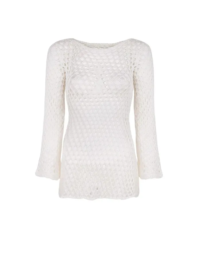 Cover Ups Women ViX Paula Hermanny Knit Belle Short Cover Up 8211 Off White