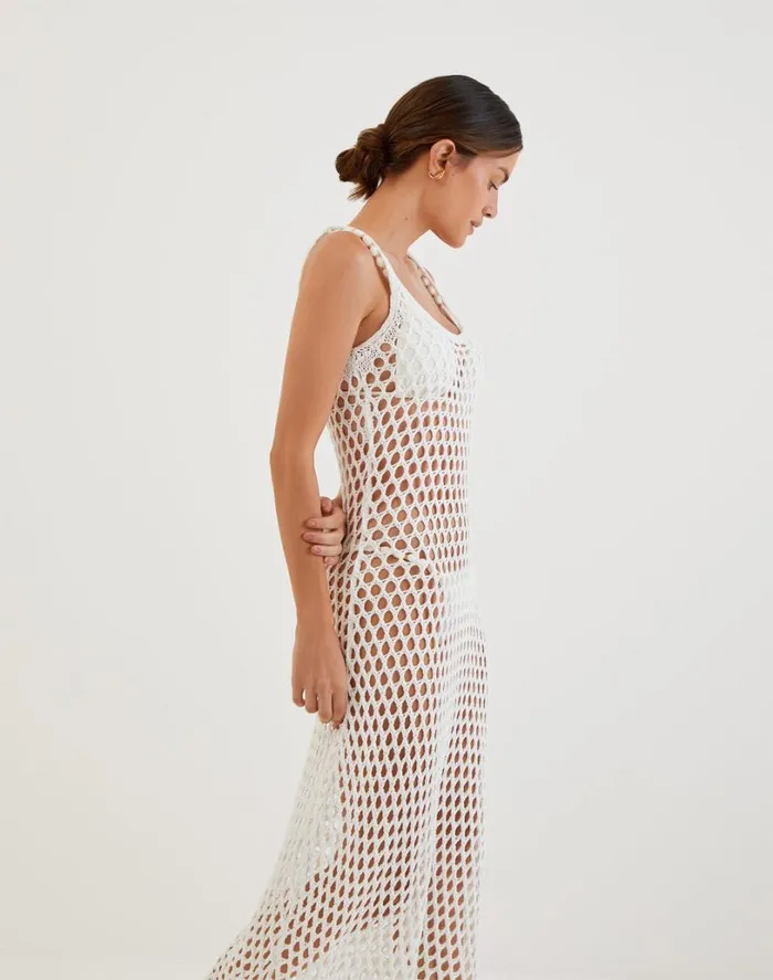Cover Ups Women ViX Paula Hermanny Knit Nicole Long Cover Up 8211 Off White